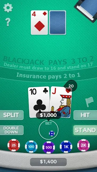 Blackjack 21 [МОД Mega Pack] APK Android Screenshot 5