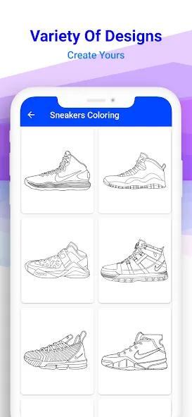 Basketball Shoes Coloring Book (Раскраска кроссовок для баскетбола) [МОД Бесконечные монеты] APK Android Screenshot 3