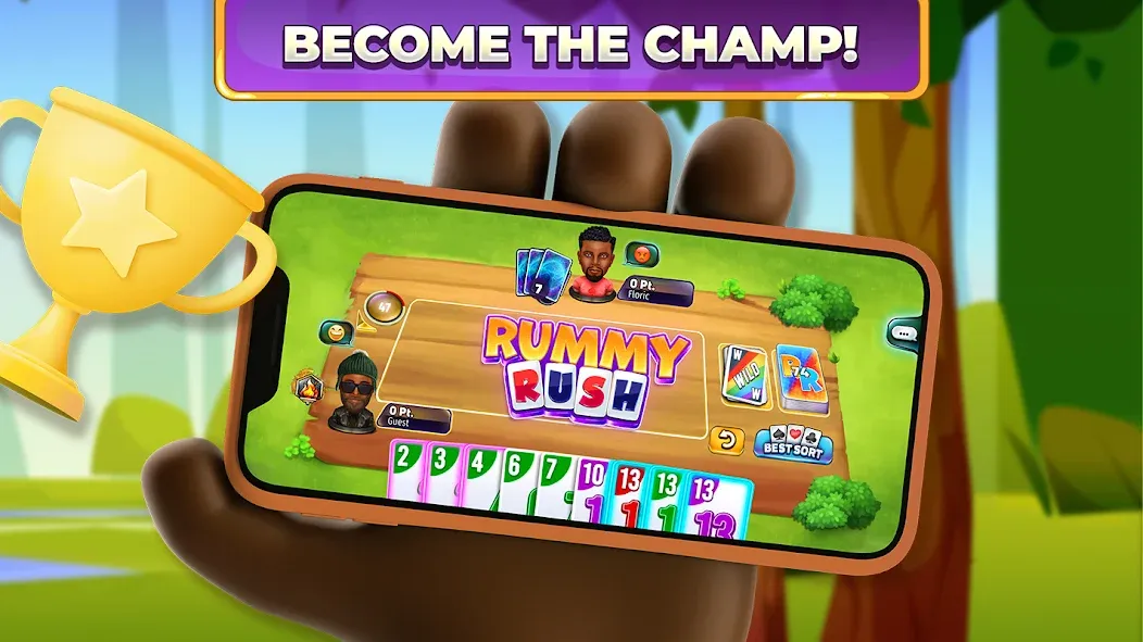 Rummy Rush - Classic Card Game (Рамми Раш) [МОД Бесконечные монеты] APK Android Screenshot 5