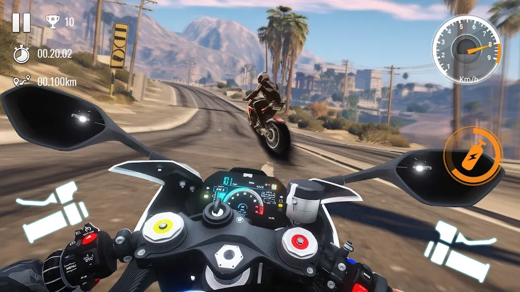 Traffic Bike Driving Simulator (Трафик Байк Драйвинг Симулятор) [МОД Меню] APK Android Screenshot 4