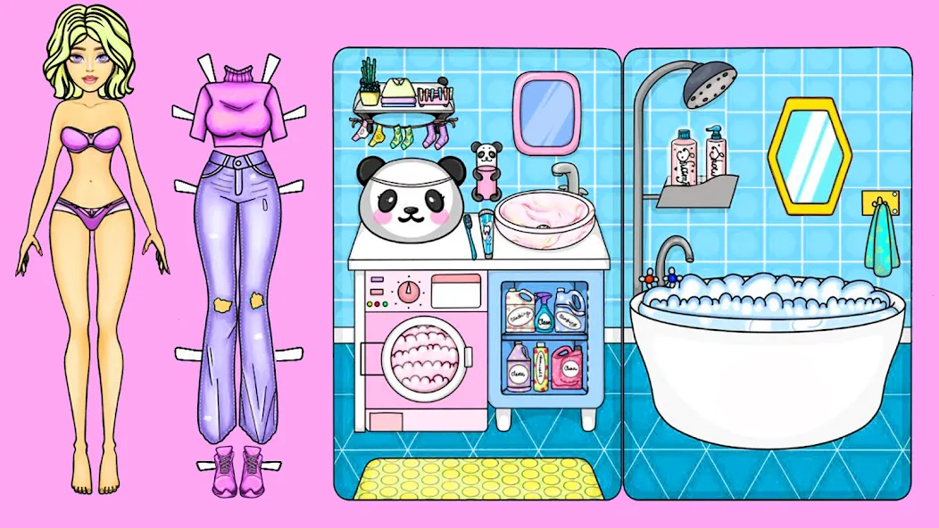 Doll Dress Up Makeup Girl Game (Чиби кукла одевает девушку игры) [МОД Бесконечные монеты] APK Android Screenshot 2