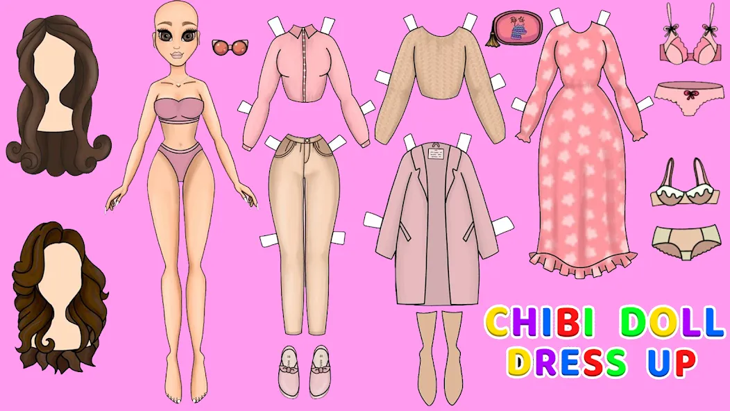 Doll Dress Up Makeup Girl Game (Чиби кукла одевает девушку игры) [МОД Бесконечные монеты] APK Android Screenshot 4