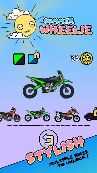 Summer Wheelie (Саммер Уили) [МОД Бесконечные монеты] APK Android Screenshot 2