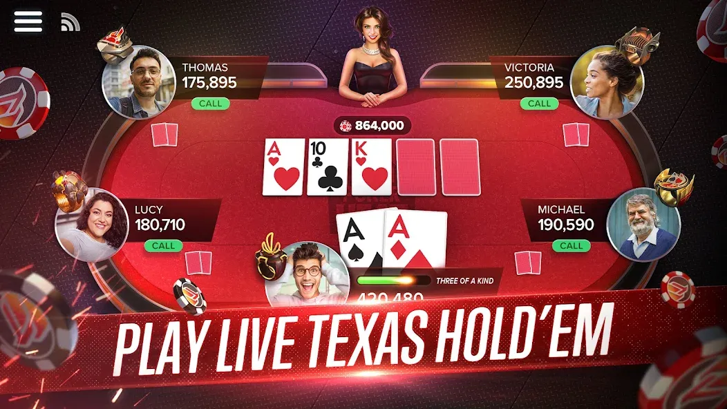 Poker Heat™ Texas Holdem Poker (Покер Хит) [МОД Premium] APK Android Screenshot 1