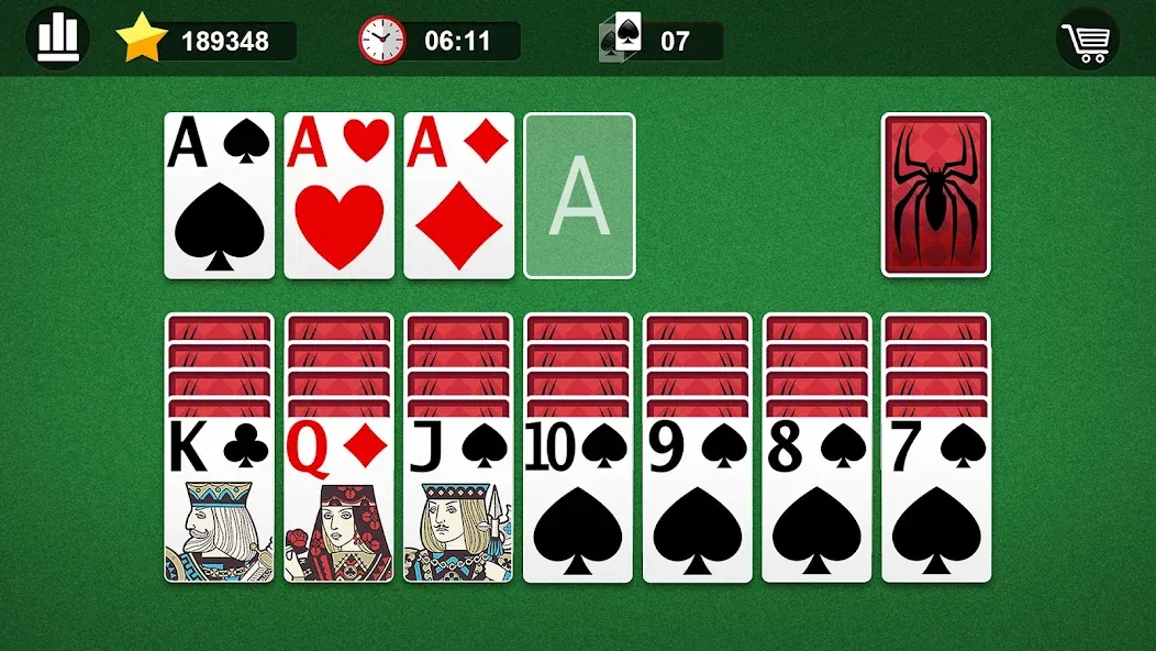 Spider Solitaire [МОД Все открыто] APK Android Screenshot 4