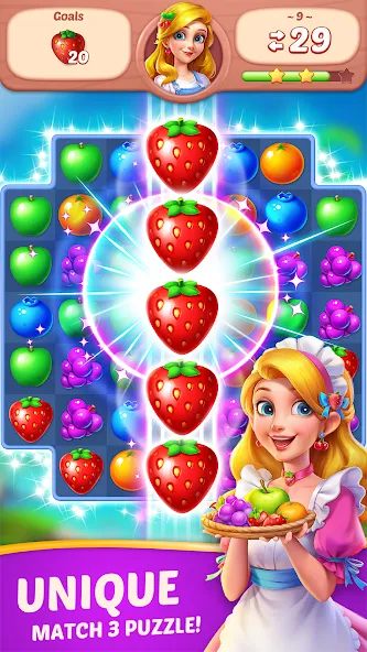 Fruit Diary - Match 3 Games [МОД Бесконечные монеты] APK Android Screenshot 1