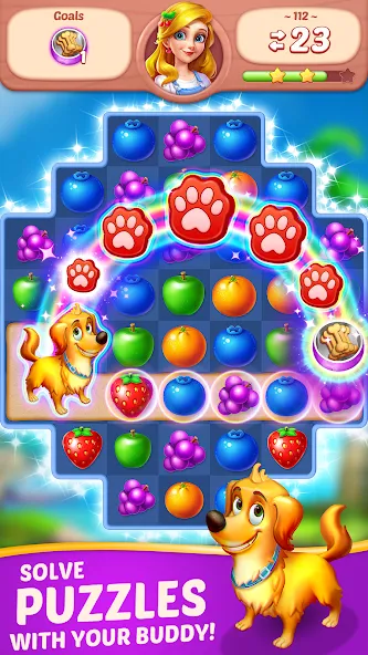 Fruit Diary - Match 3 Games [МОД Бесконечные монеты] APK Android Screenshot 4