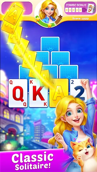 Solitaire Tripeaks Diary [МОД Mega Pack] APK Android Screenshot 4