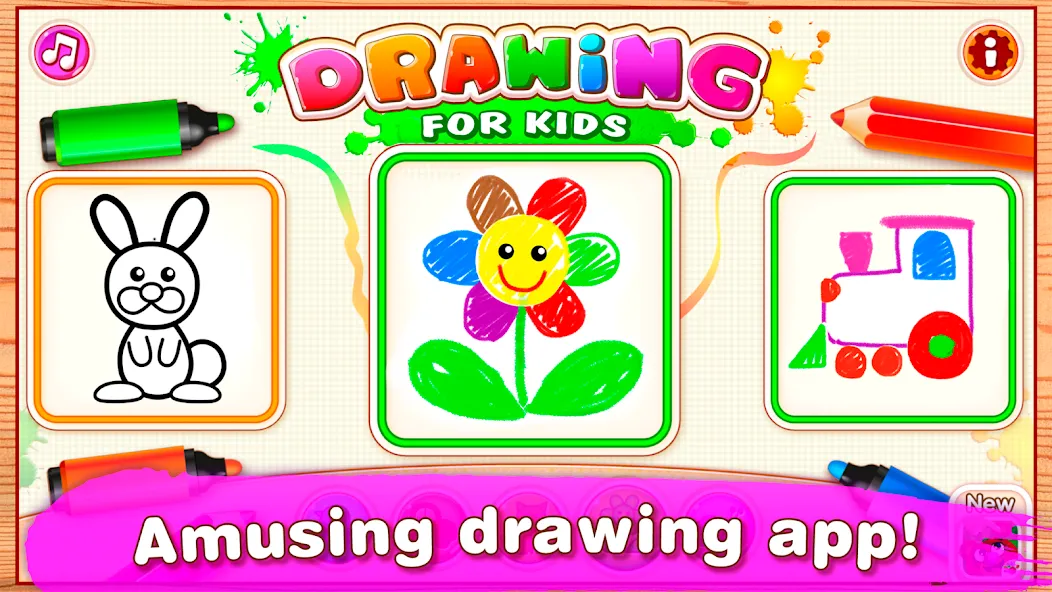 Bini Drawing for Kids Games (Бини) [МОД Mega Pack] APK Android Screenshot 1