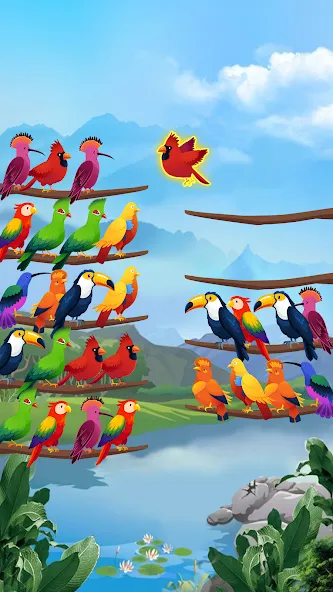 Bird Sort - Color Puzzle [МОД Mega Pack] APK Android Screenshot 1