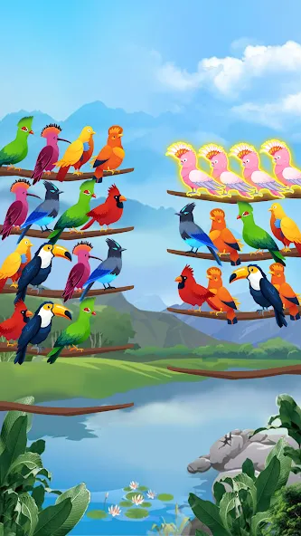 Bird Sort - Color Puzzle [МОД Mega Pack] APK Android Screenshot 3
