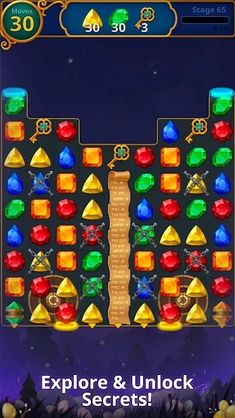 Jewels Magic: Mystery Match3 (Джуэлс Мэджик) [МОД Mega Pack] APK Android Screenshot 3