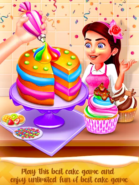 Cake Maker Cooking Cake Games (Кейк Мейкер кулинарные игры на приготовление тортов) [МОД Меню] APK Android Screenshot 1