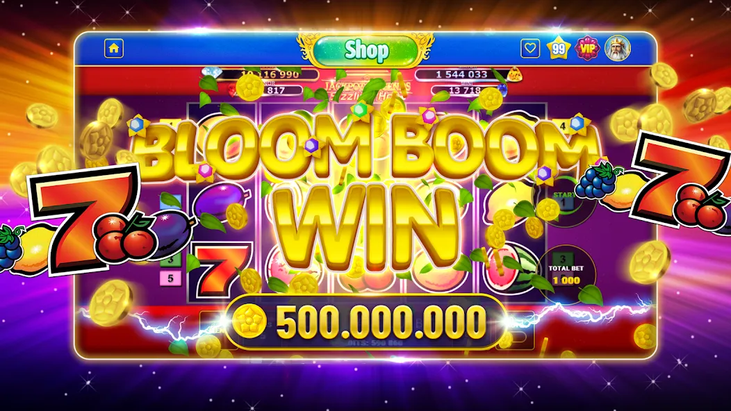 Bloom Boom Casino Slots Online (Блум Бум Казино Слоты Онлайн) [МОД Бесконечные монеты] APK Android Screenshot 1
