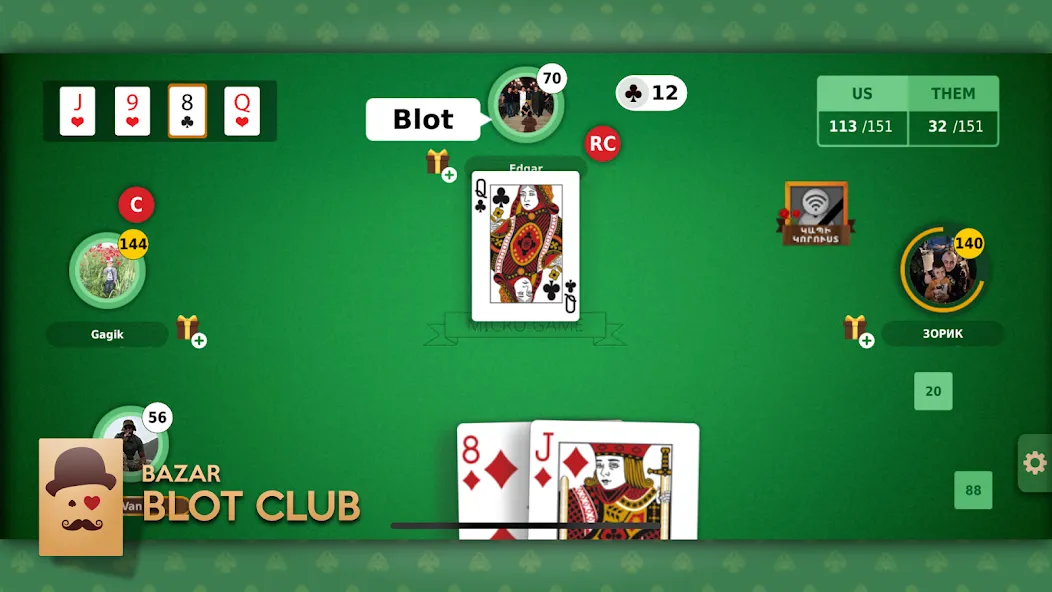 Blot Club - Online Bazar Blot [МОД Много денег] APK Android Screenshot 5