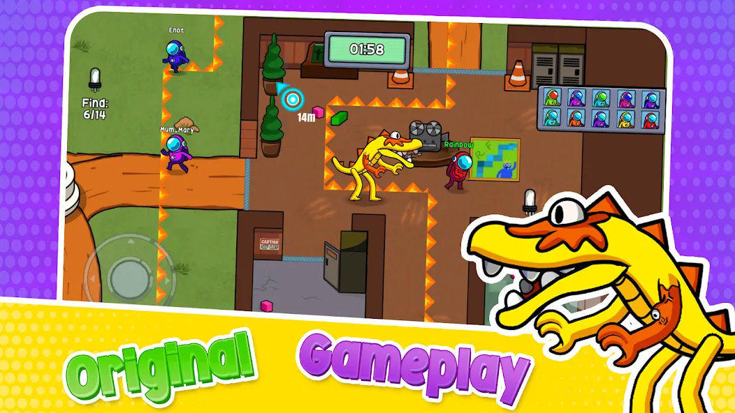 Survivor In Rainbow Monster (Сурвайвер Ин Рейнбоу Монстер) [МОД Бесконечные монеты] APK Android Screenshot 2