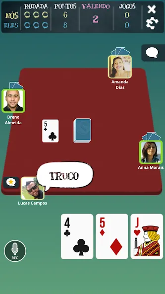 Truco Brasil - Truco online (Труко Бразиль) [МОД Premium] APK Android Screenshot 4