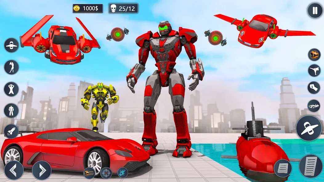 Flying Car Robot Game Car Game [МОД Все открыто] APK Android Screenshot 4