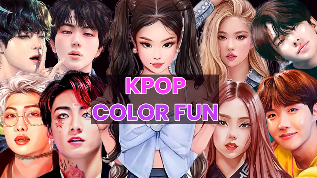Kpop Paint by Numbers BT21 [МОД Бесконечные монеты] APK Android Screenshot 1