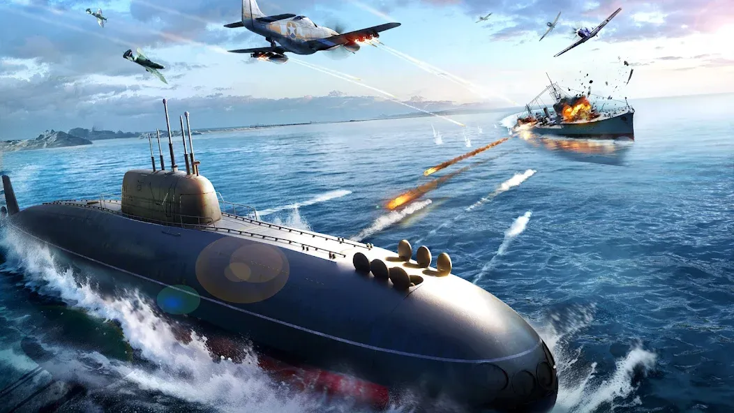 Sea War: Raid (Юбоат) [МОД Много денег] APK Android Screenshot 1