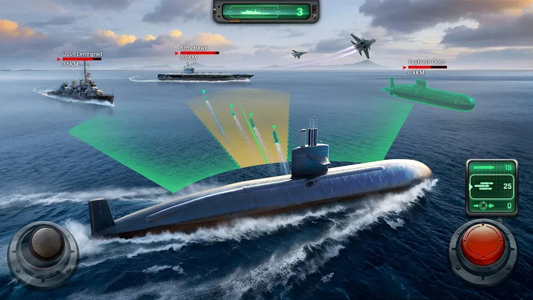 Sea War: Raid (Юбоат) [МОД Много денег] APK Android Screenshot 2