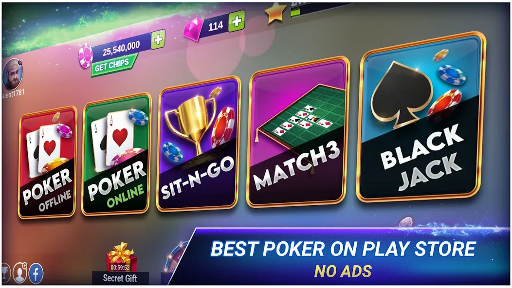 Poker Texas Holdem (Покер Техасский Холдем) [МОД Premium] APK Android Screenshot 2