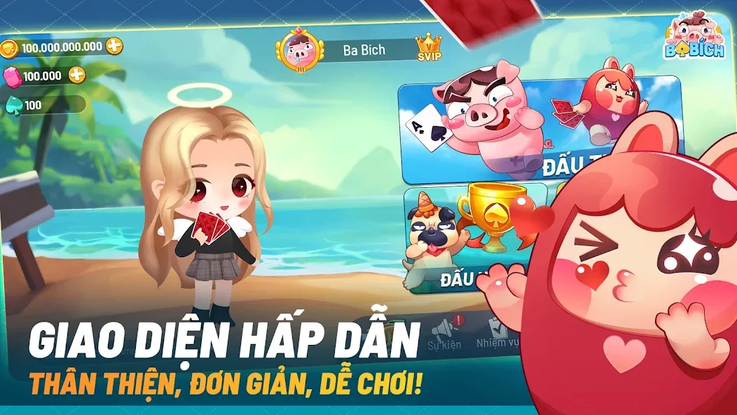 Ba Bich - Tien Len Mien Nam [МОД Бесконечные монеты] APK Android Screenshot 1