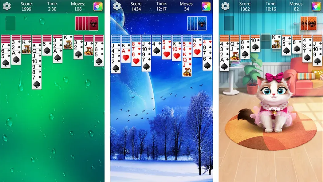 Spider Solitaire Fun (Спайдер Солитер Фан) [МОД Бесконечные монеты] APK Android Screenshot 1