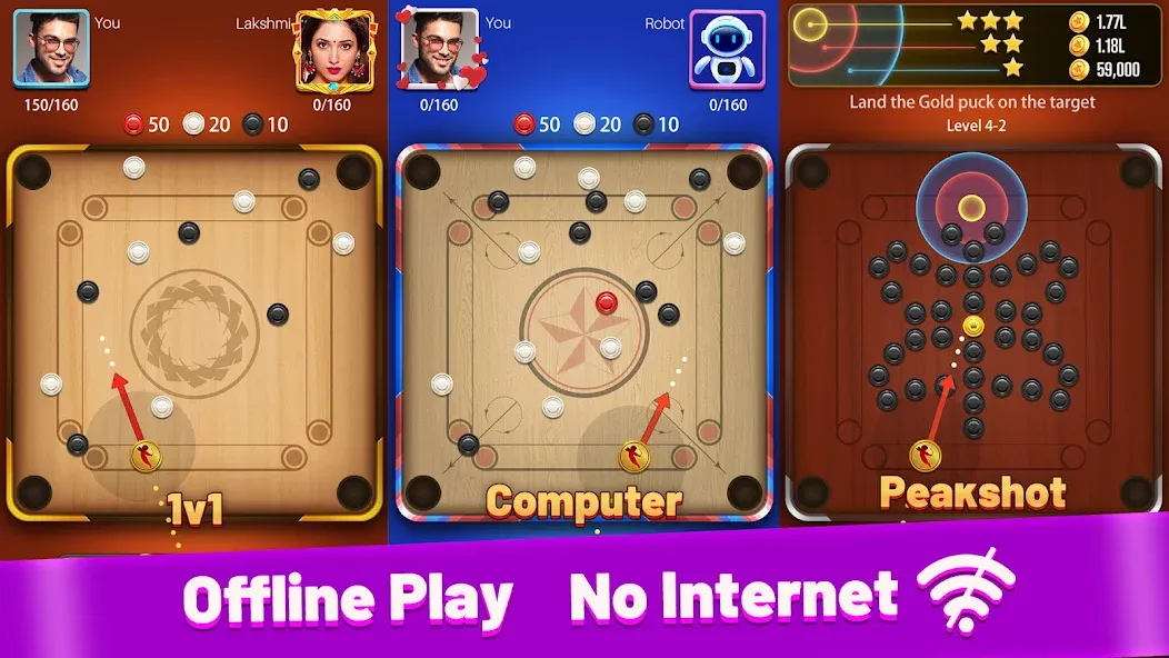 Carrom Meta-Board Disc Game (Карром Мета) [МОД Много денег] APK Android Screenshot 2
