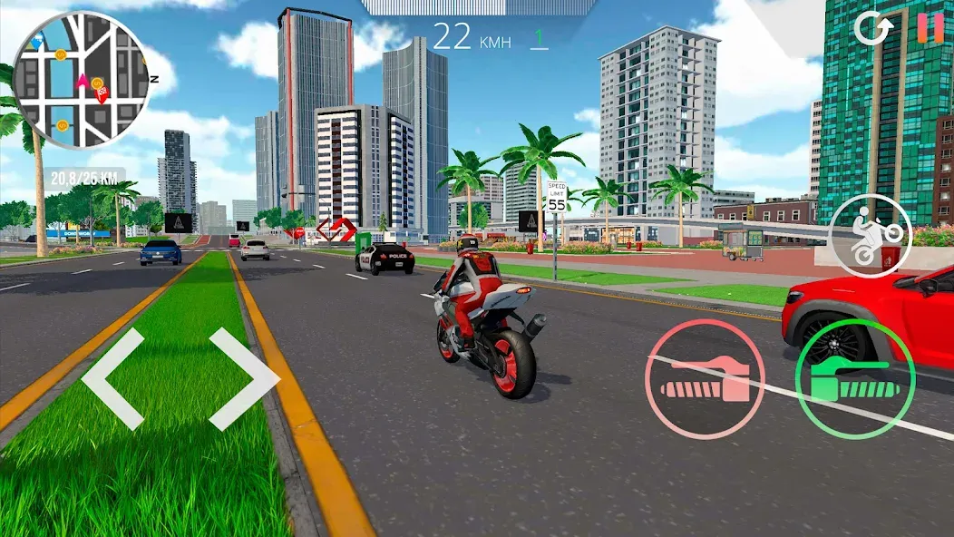 Motorcycle Real Simulator (Мотоцикл Реальный Симулятор) [МОД Mega Pack] APK Android Screenshot 4