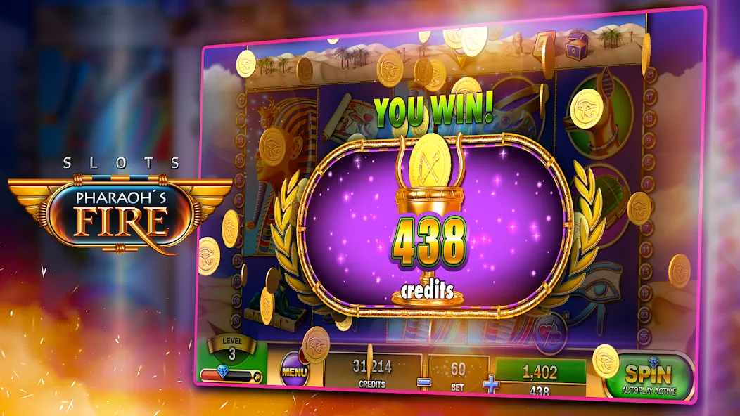 Slots - Pharaoh's Fire (Слоты) [МОД Unlocked] APK Android Screenshot 3