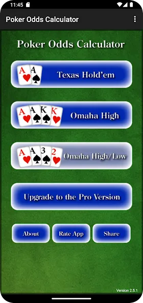 Poker Odds Calculator (Покер Оддс Калькулятор) [МОД Меню] APK Android Screenshot 1