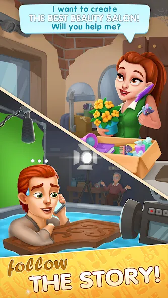 Beauty Tycoon: Hair Salon Game (Бьюти Тайкун) [МОД Меню] APK Android Screenshot 1