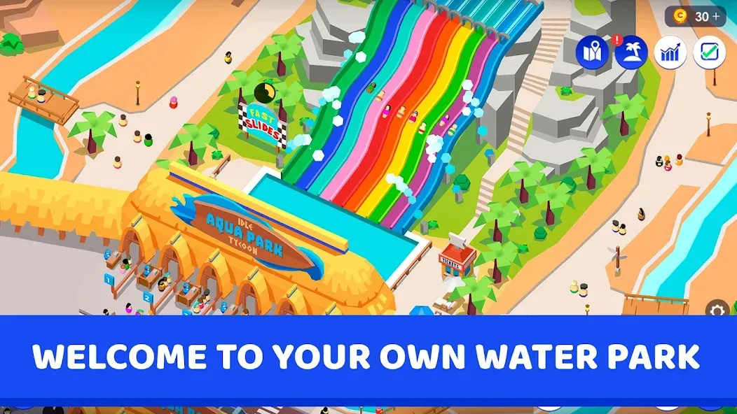 Idle Theme Park Tycoon (Айдел Тем Парк Тайкун) [МОД Много денег] APK Android Screenshot 1