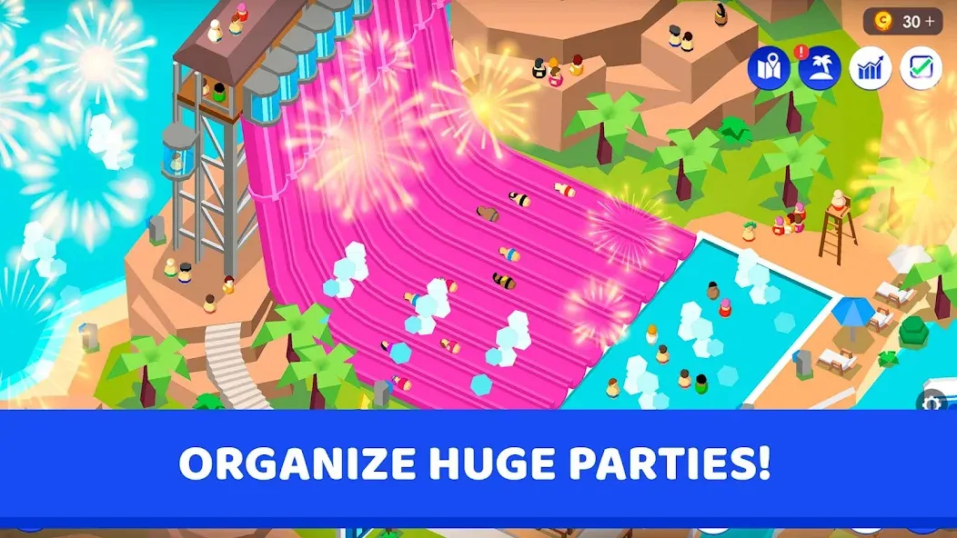 Idle Theme Park Tycoon (Айдел Тем Парк Тайкун) [МОД Много денег] APK Android Screenshot 2