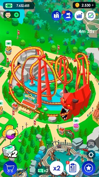Idle Theme Park Tycoon (Айдел Тем Парк Тайкун) [МОД Много денег] APK Android Screenshot 5