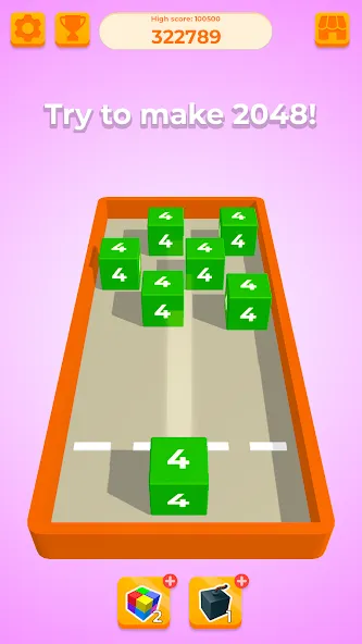 Chain Cube 2048: 3D merge game (Чейн Куб) [МОД Бесконечные монеты] APK Android Screenshot 4