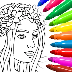 Coloring for girls and women [МОД Unlocked] APK Android