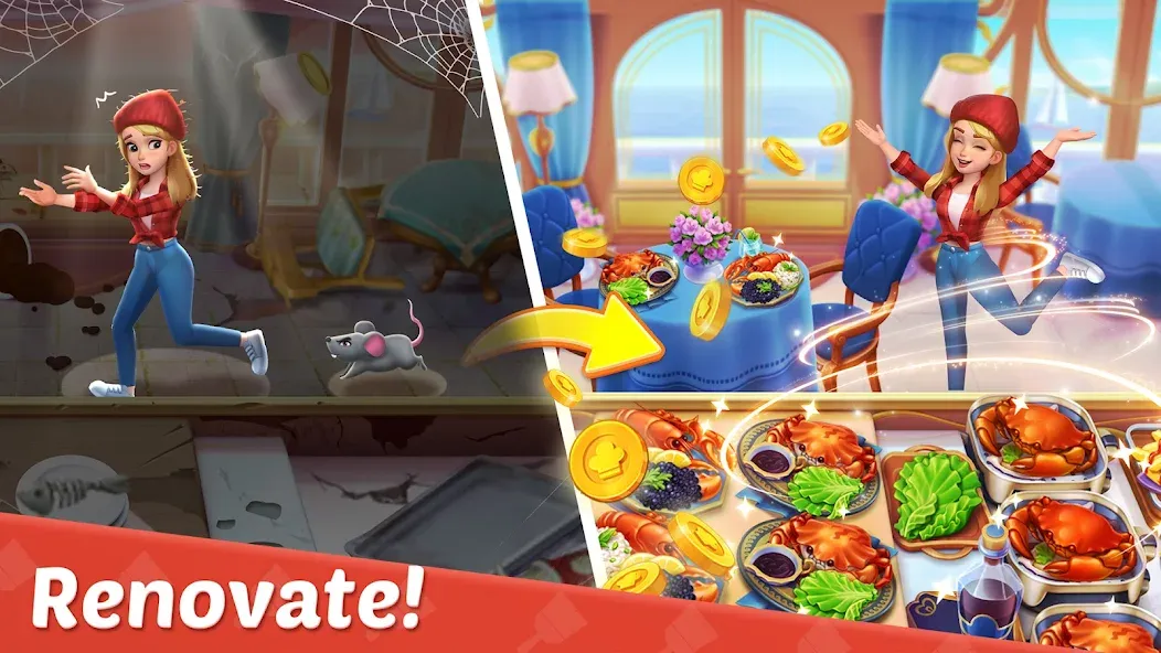 Cooking Town - Restaurant Game (Кукинг Таун) [МОД Все открыто] APK Android Screenshot 2