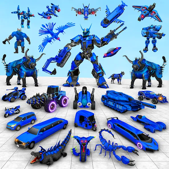 Bull Robot Car Game:Robot Game [МОД Mega Pack] APK Android Screenshot 1