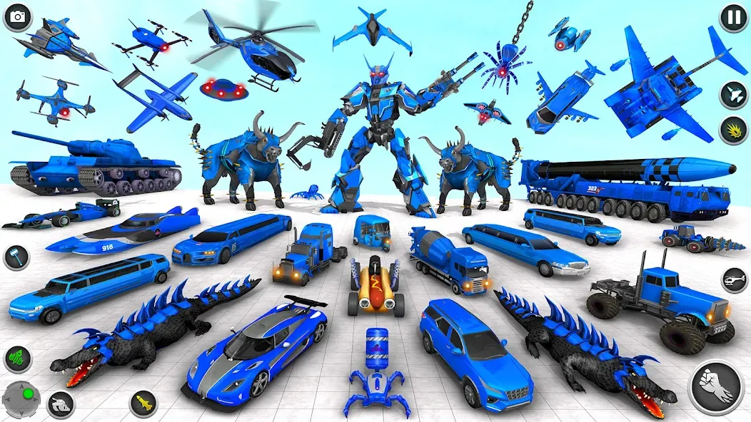 Bull Robot Car Game:Robot Game [МОД Mega Pack] APK Android Screenshot 2