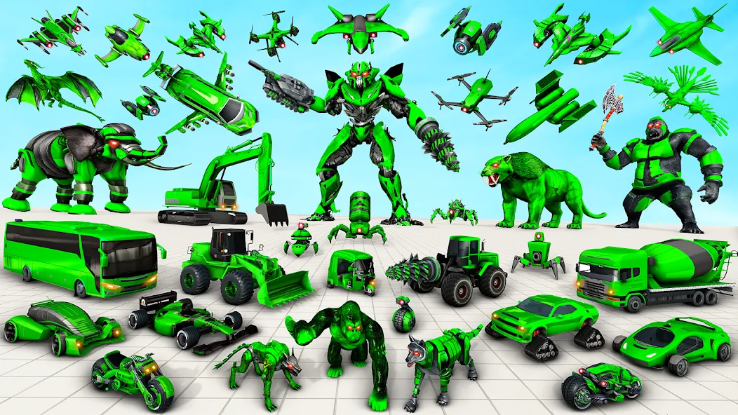 Multi Animal Robot Car Games (Мульти Анимал Робот Кар Игры) [МОД Mega Pack] APK Android Screenshot 2