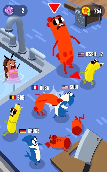 Sausage Wars.io [МОД Много денег] APK Android Screenshot 1