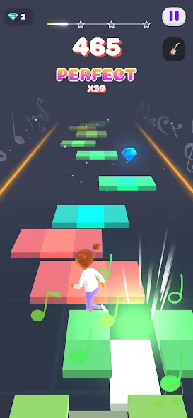 Melody Run - Cute Popcat Music (Мелодия Ран) [МОД Бесконечные монеты] APK Android Screenshot 2