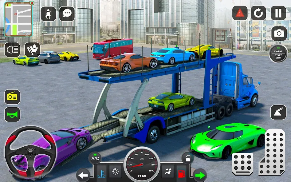 Trailer Truck Car Transport 3D [МОД Все открыто] APK Android Screenshot 1