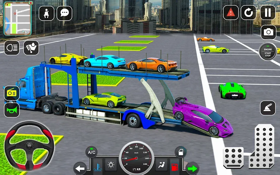 Trailer Truck Car Transport 3D [МОД Все открыто] APK Android Screenshot 3