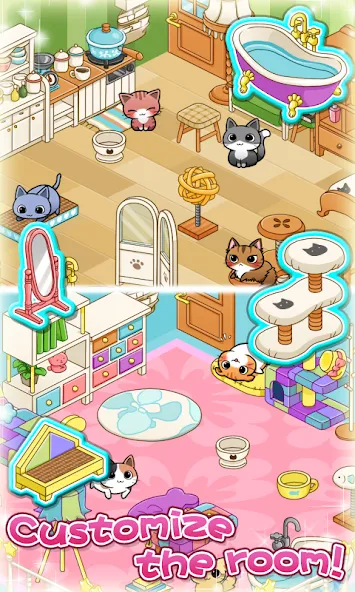 Cat Room - Cute Cat Games (Кэт Рум) [МОД Много денег] APK Android Screenshot 4