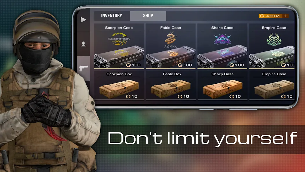 Case guns Simulator Standoff 2 [МОД Все открыто] APK Android Screenshot 4