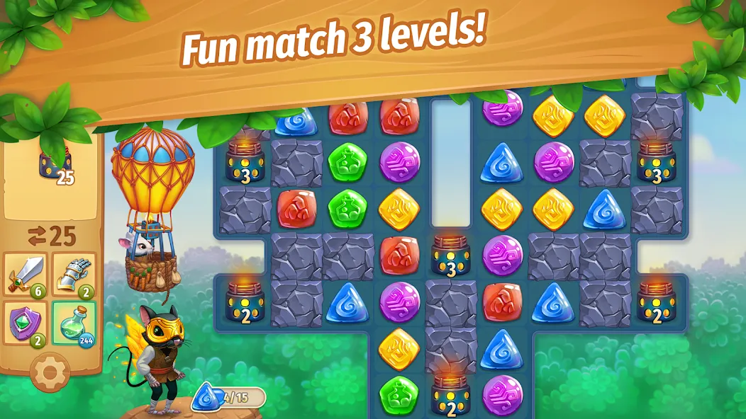 Strongblade: Match 3 Game (Стронгблейд) [МОД Mega Pack] APK Android Screenshot 2
