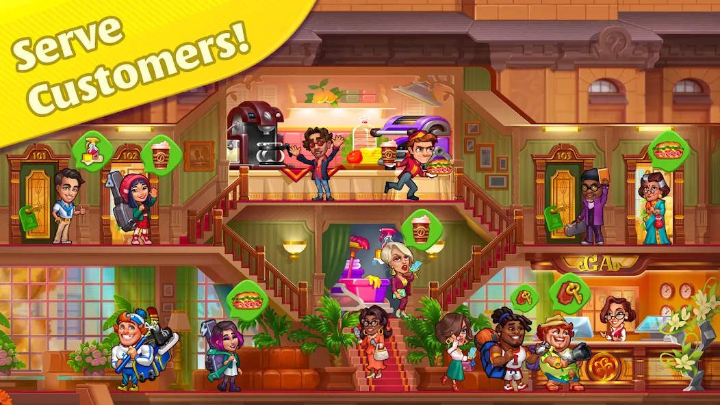 Grand Hotel Mania: Hotel games (Гранд Отель Мания) [МОД Меню] APK Android Screenshot 4